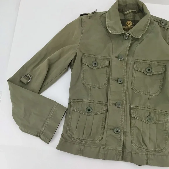 Lucky Brand Olive Green Jacket Utility Standard Issue Military Size XS - Picture 3 of 12